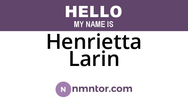 Henrietta Larin