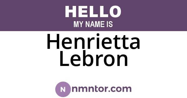 Henrietta Lebron