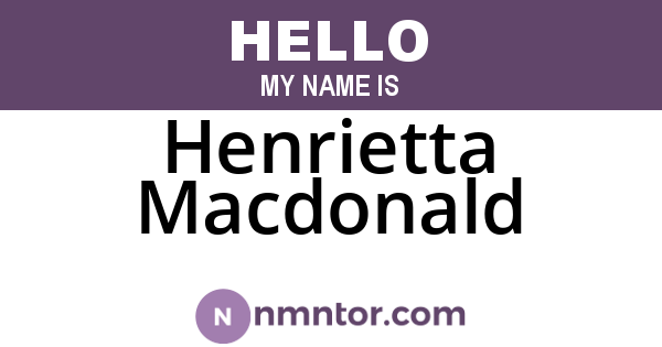 Henrietta Macdonald