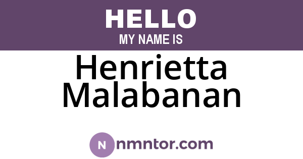 Henrietta Malabanan