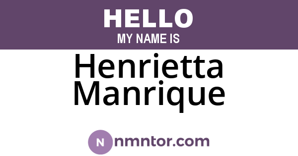 Henrietta Manrique