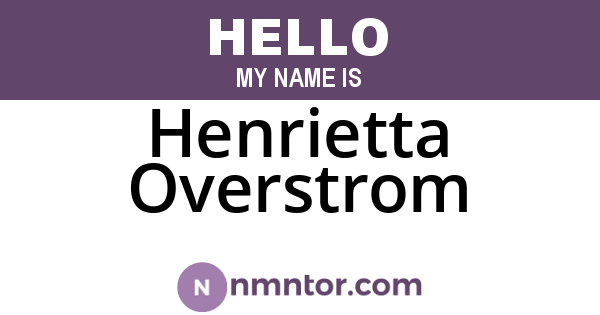 Henrietta Overstrom