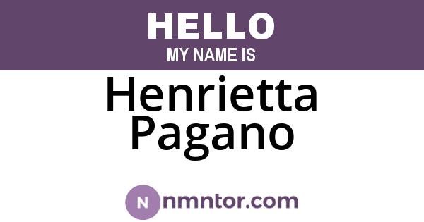 Henrietta Pagano