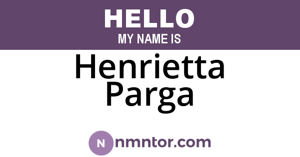 Henrietta Parga