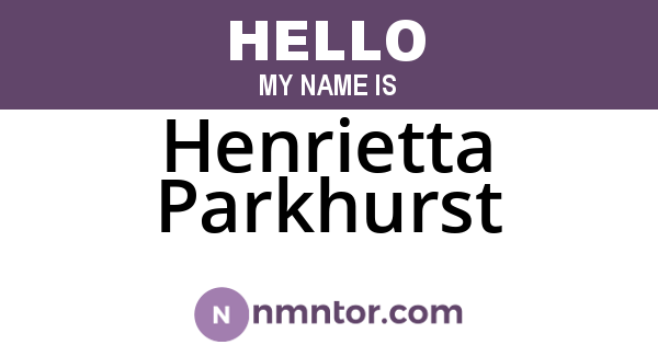 Henrietta Parkhurst