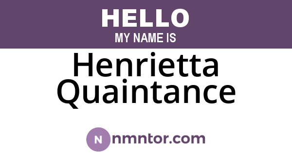 Henrietta Quaintance
