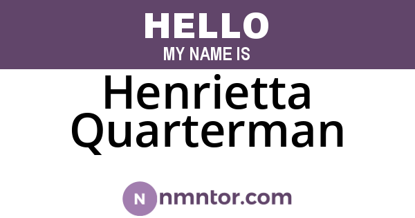 Henrietta Quarterman