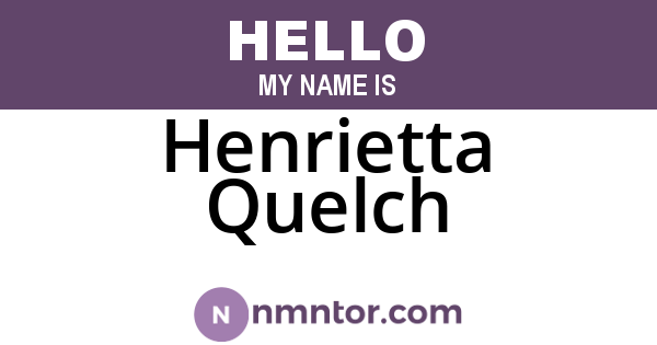 Henrietta Quelch