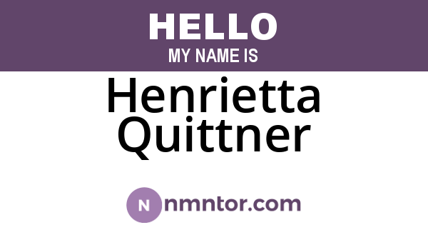 Henrietta Quittner