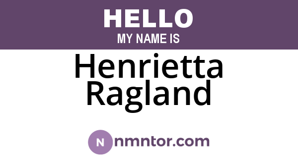 Henrietta Ragland