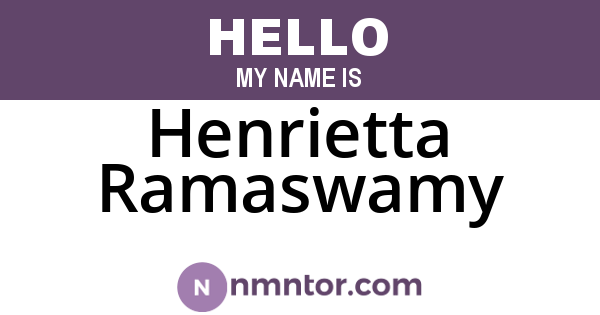 Henrietta Ramaswamy