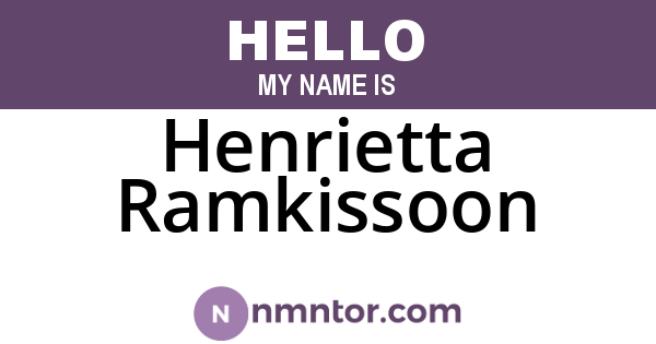 Henrietta Ramkissoon