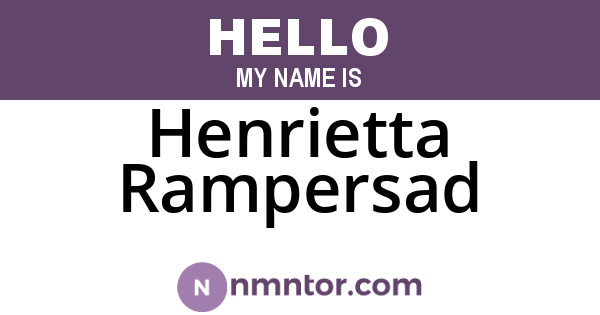 Henrietta Rampersad