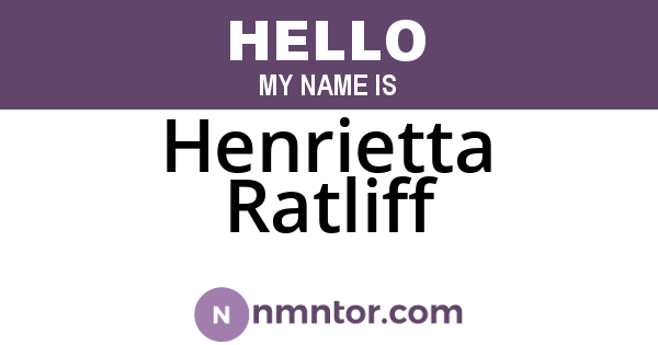 Henrietta Ratliff