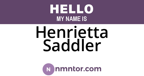 Henrietta Saddler