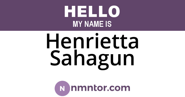 Henrietta Sahagun