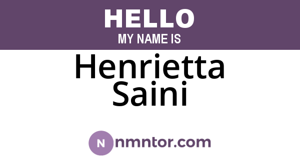 Henrietta Saini