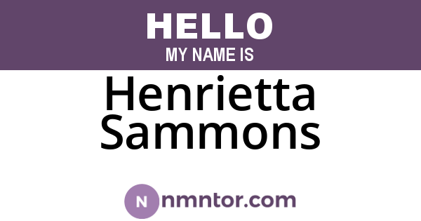 Henrietta Sammons