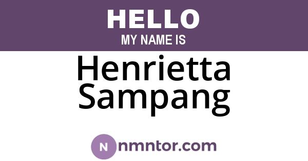Henrietta Sampang