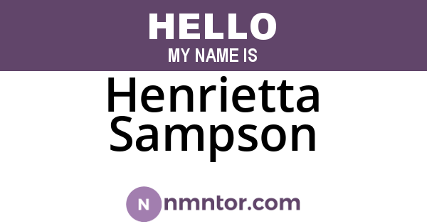 Henrietta Sampson