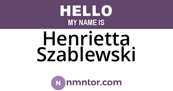 Henrietta Szablewski