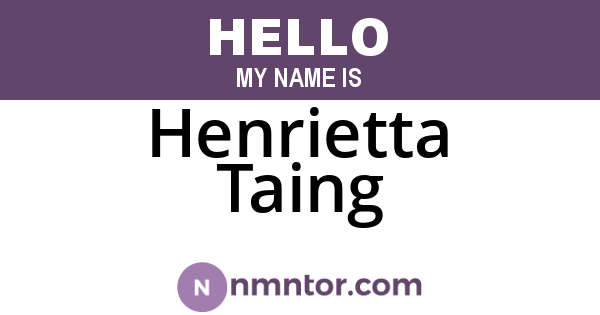 Henrietta Taing