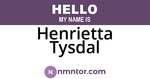 Henrietta Tysdal