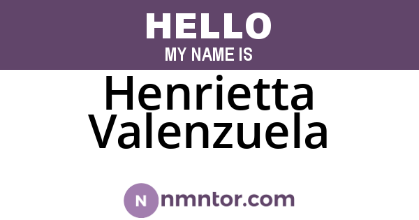 Henrietta Valenzuela