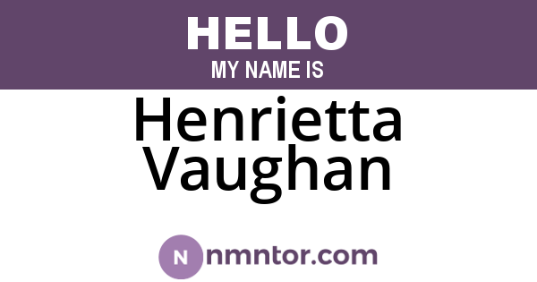 Henrietta Vaughan