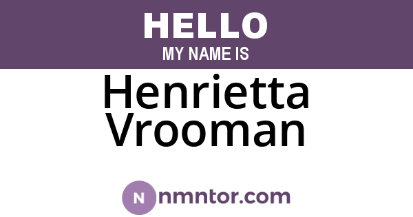 Henrietta Vrooman