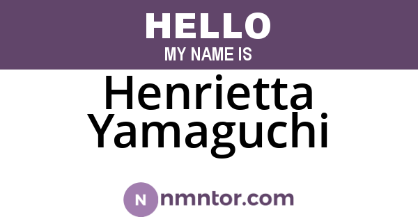 Henrietta Yamaguchi