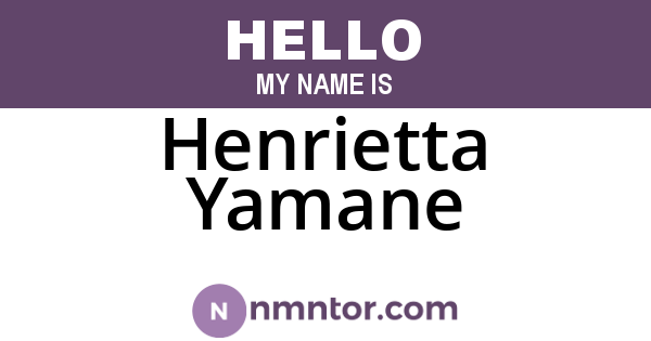 Henrietta Yamane