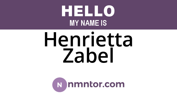 Henrietta Zabel