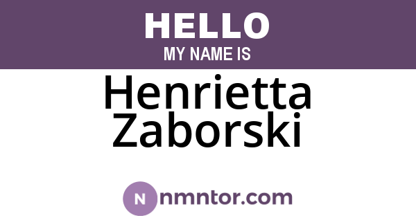 Henrietta Zaborski
