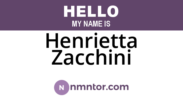 Henrietta Zacchini