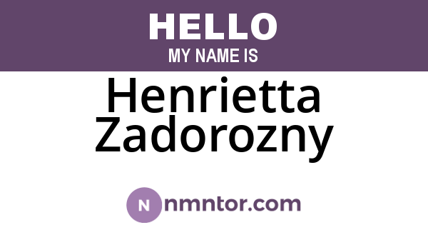Henrietta Zadorozny