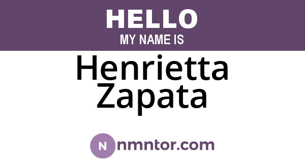 Henrietta Zapata