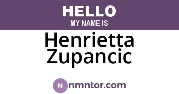 Henrietta Zupancic