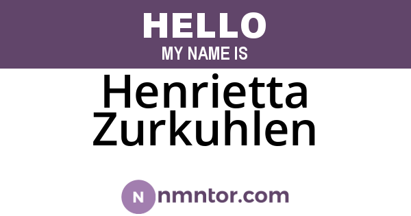 Henrietta Zurkuhlen