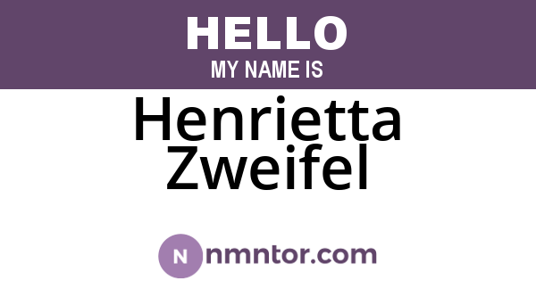Henrietta Zweifel