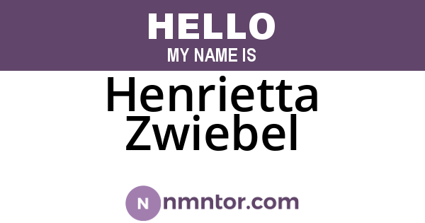Henrietta Zwiebel