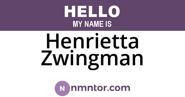Henrietta Zwingman