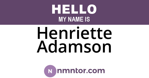 Henriette Adamson