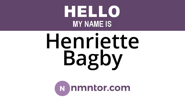 Henriette Bagby