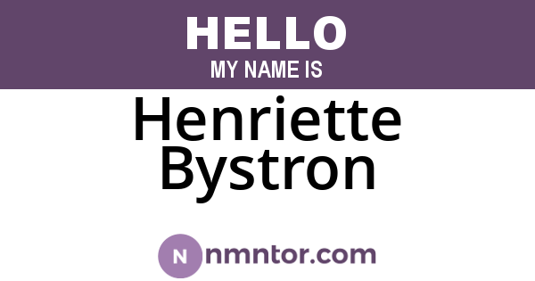 Henriette Bystron