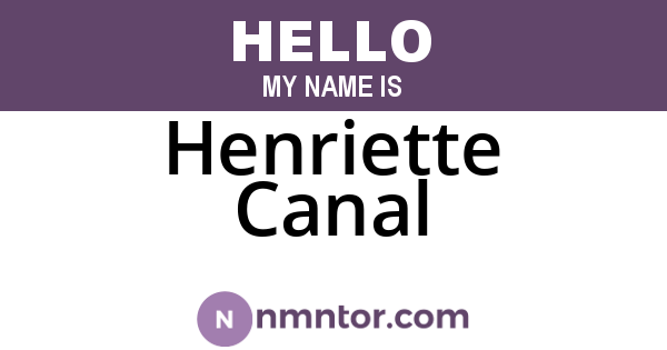 Henriette Canal