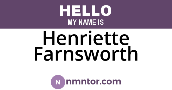 Henriette Farnsworth