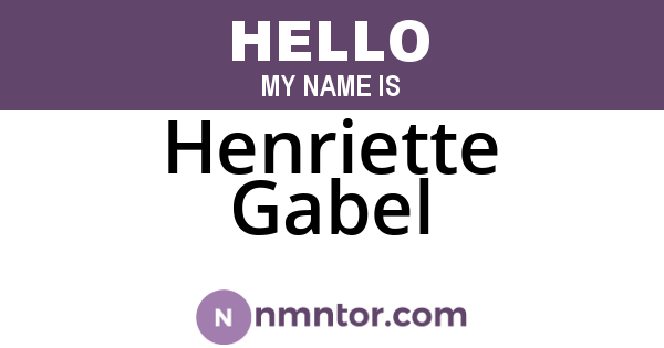 Henriette Gabel