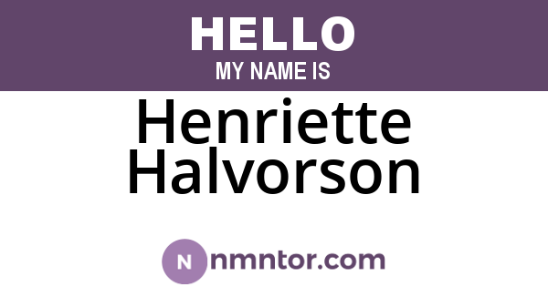 Henriette Halvorson