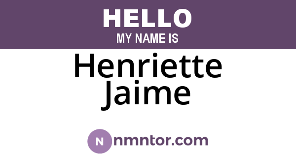 Henriette Jaime